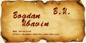 Bogdan Ubavin vizit kartica
